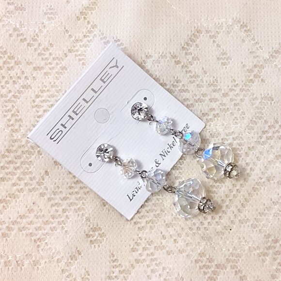 NEW Handcrafted Clear Beads Drop Earrings Women Fashion Jewelry Gifts - Picture 4 of 4